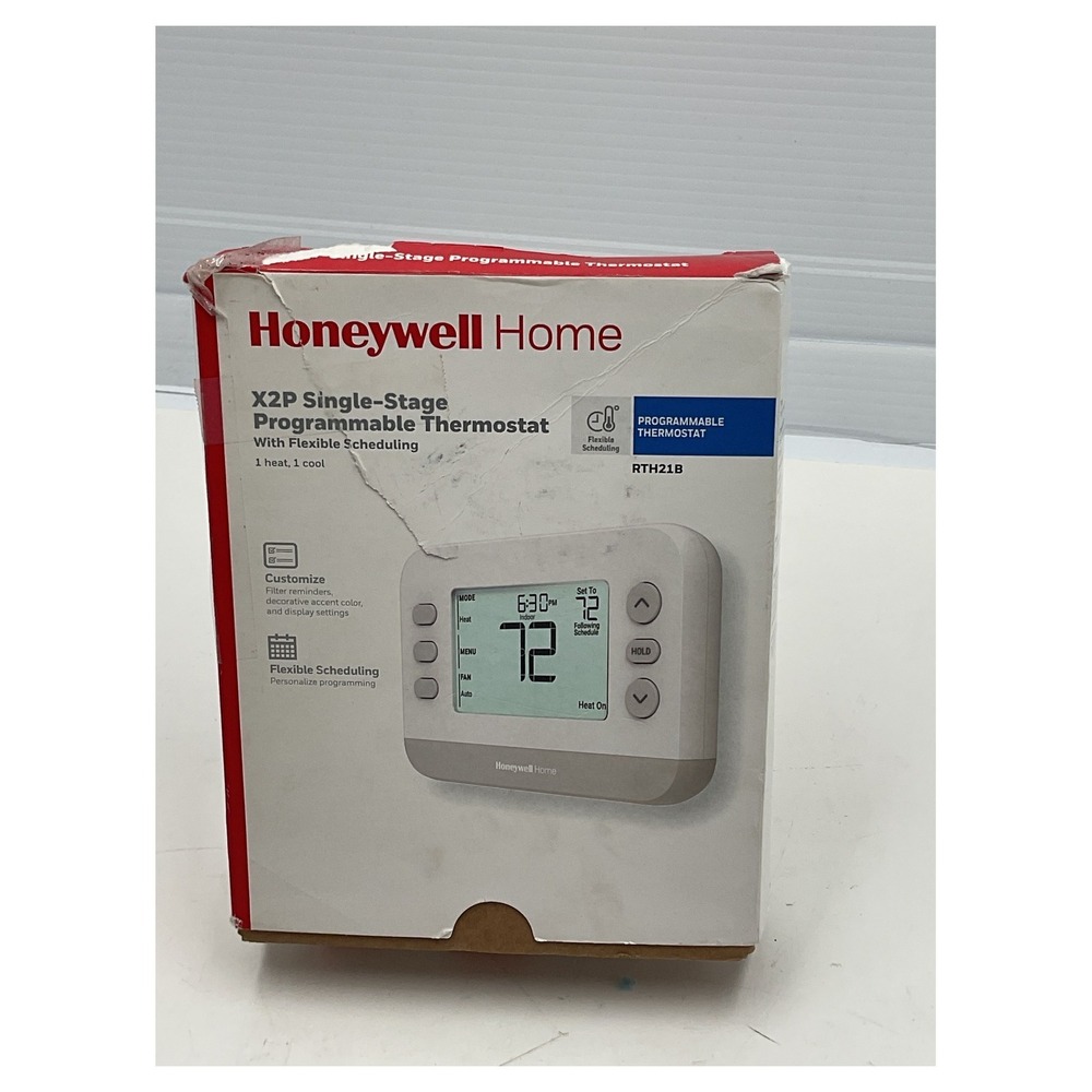 Honeywell‎ Home RTH21B X2P Single-Stage Programmable Thermostat 1H/1C New